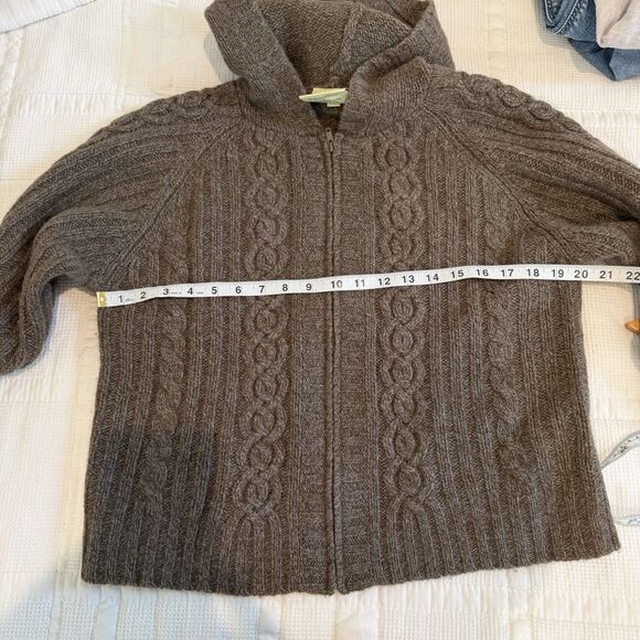 Vintage Carraig Donn Sweater Women Small Brown Shetland Wool Hood Full Zip Irish - Picture 8 of 14